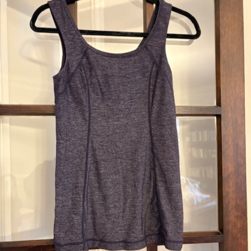 lululemon athletica Run Free Tank in Heathered Black Swan, Size 4